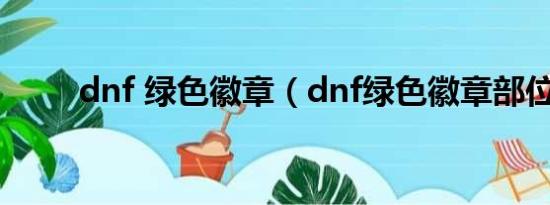dnf 綠色徽章（dnf綠色徽章部位）