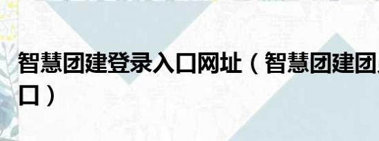智慧團建登錄入口網(wǎng)址（智慧團建團員登錄入口）