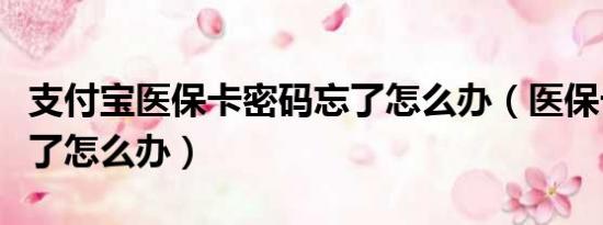 支付寶醫(yī)?？艽a忘了怎么辦（醫(yī)?？艽a忘了怎么辦）