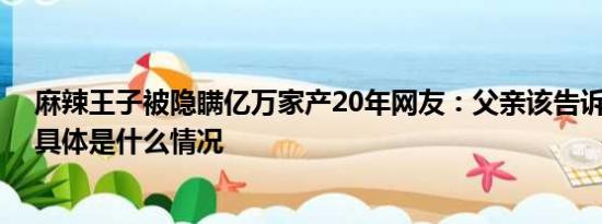 麻辣王子被隱瞞億萬家產(chǎn)20年網(wǎng)友：父親該告訴我真相了 具體是什么情況