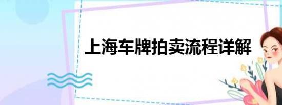 上海車牌拍賣流程詳解