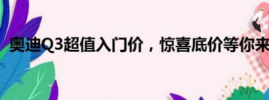 奧迪Q3超值入門價，驚喜底價等你來發(fā)現(xiàn)！