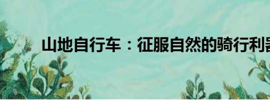 山地自行車：征服自然的騎行利器