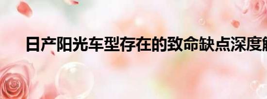 日產(chǎn)陽光車型存在的致命缺點(diǎn)深度解析