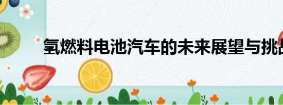 氫燃料電池汽車(chē)的未來(lái)展望與挑戰(zhàn)