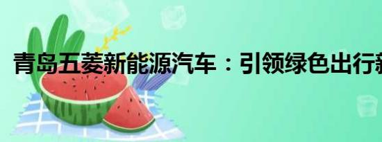 青島五菱新能源汽車(chē)：引領(lǐng)綠色出行新潮流